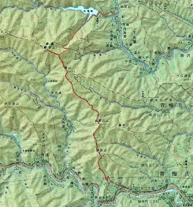 棒ノ嶺～黒山～岩茸石山～惣岳山　縦走